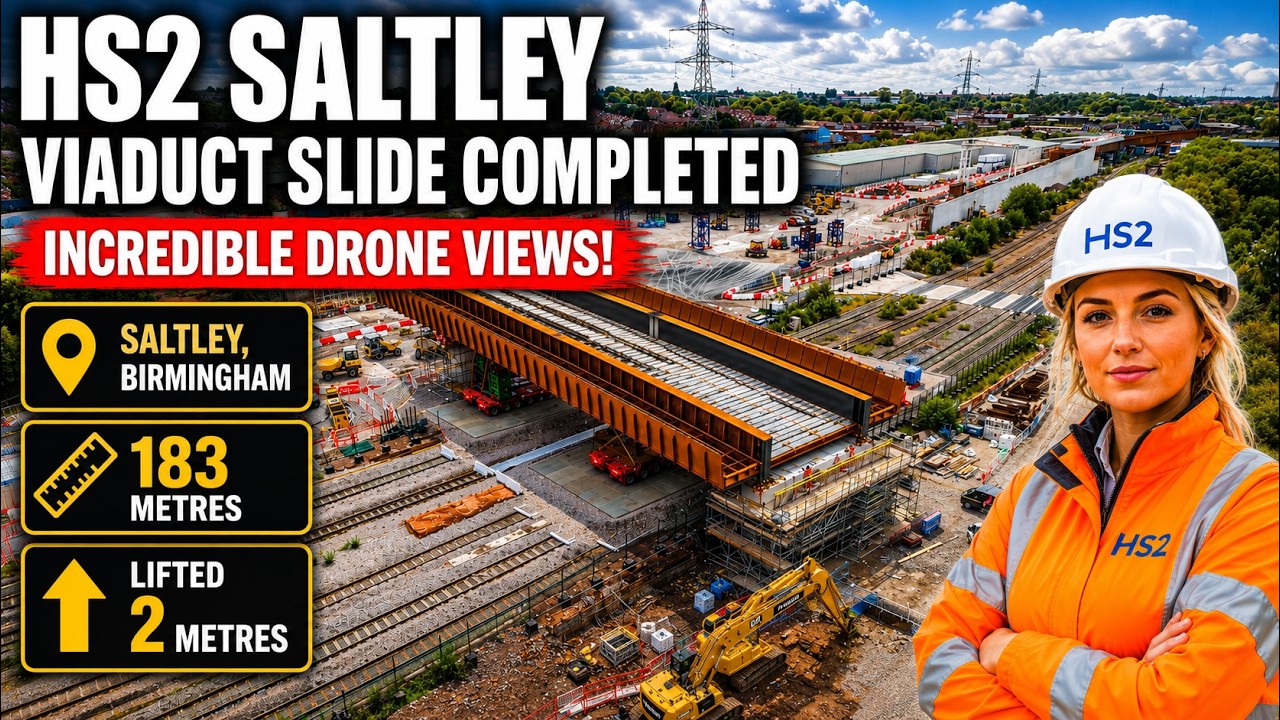🚧 HS2 SALTLEY VIADUCT SLIDE COMPLETED!!! INCREDIBLE DRONE VIEWS  🚁