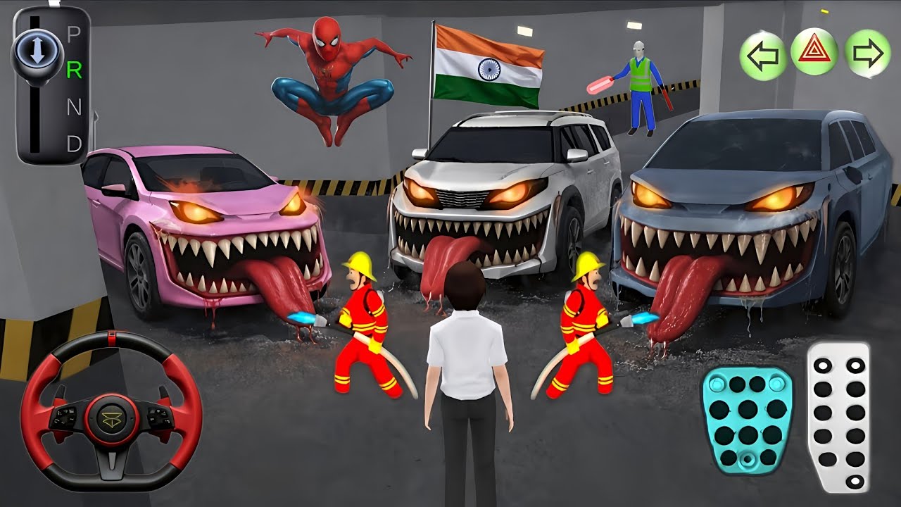 😱 Monster Cars Attack | Firefighters Save the City 🇮🇳 | 3D Driving Class 2 Gameplay