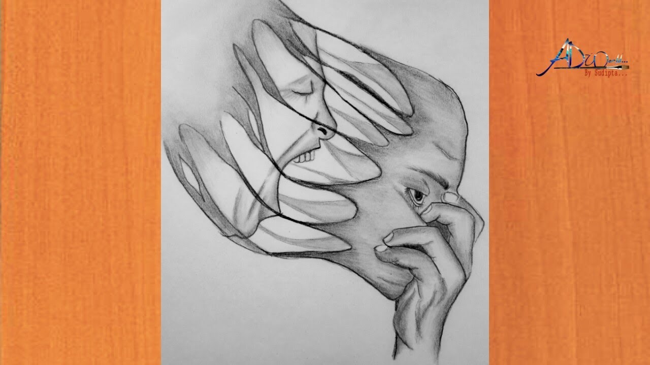 How to draw angry  in his broken heart //deep meaning full video // step by step