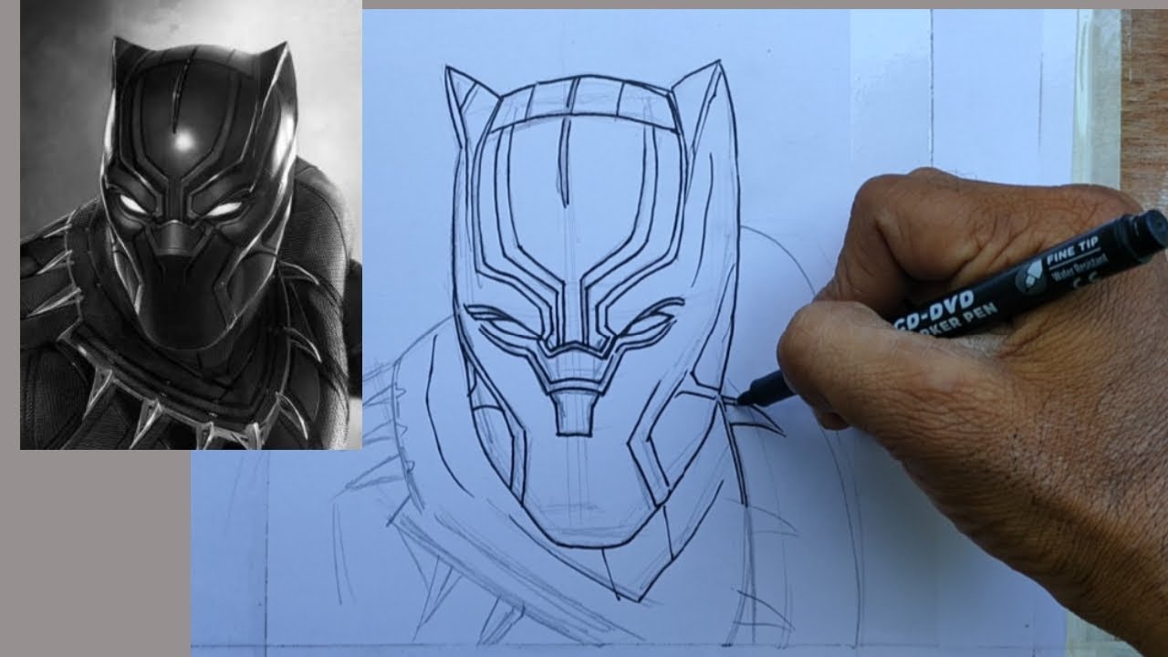 Black Panther Pencil Drawing Video Part 1 | Live Art Chennai