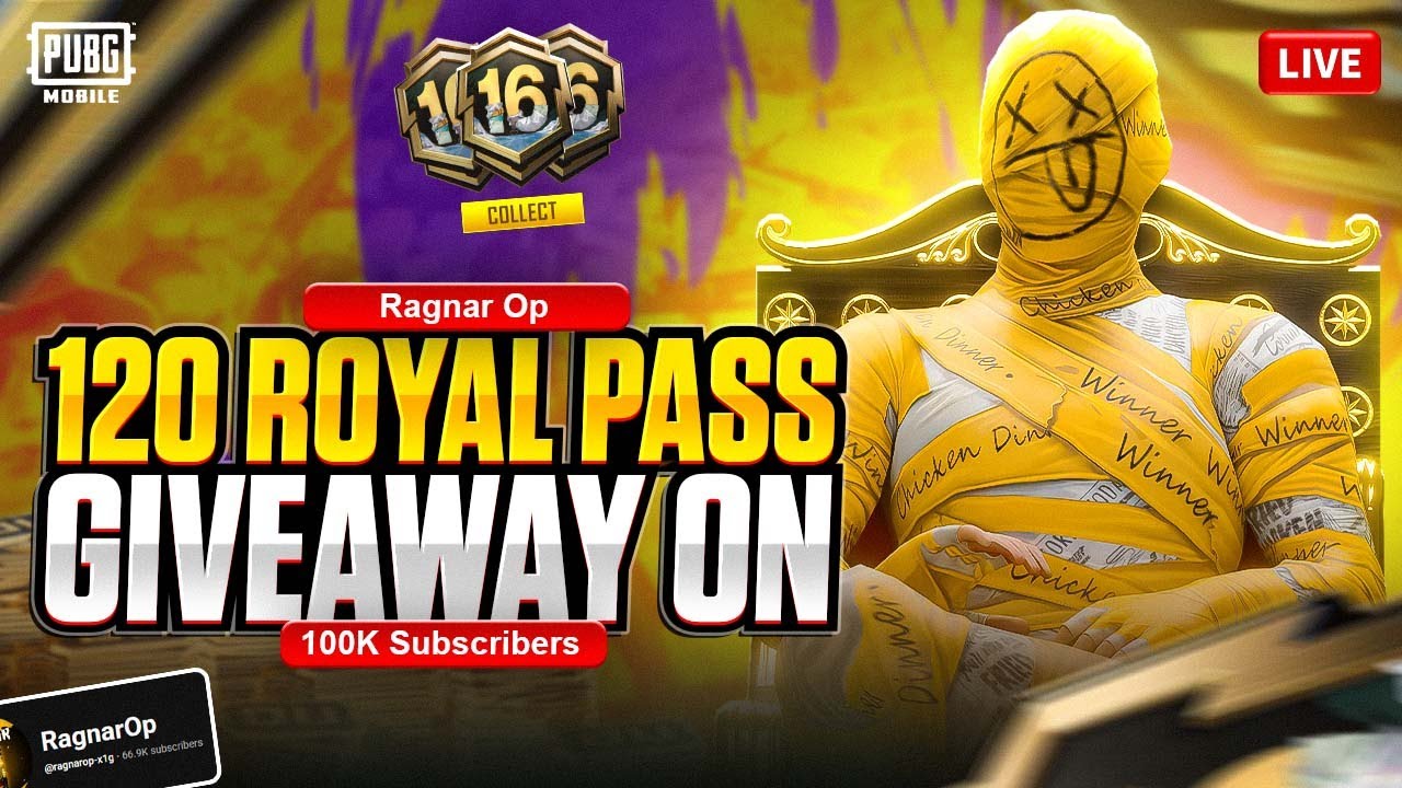 120 ROYAL PASS GIVEAWAY ON 100K SUBSCRIBERS 🔥