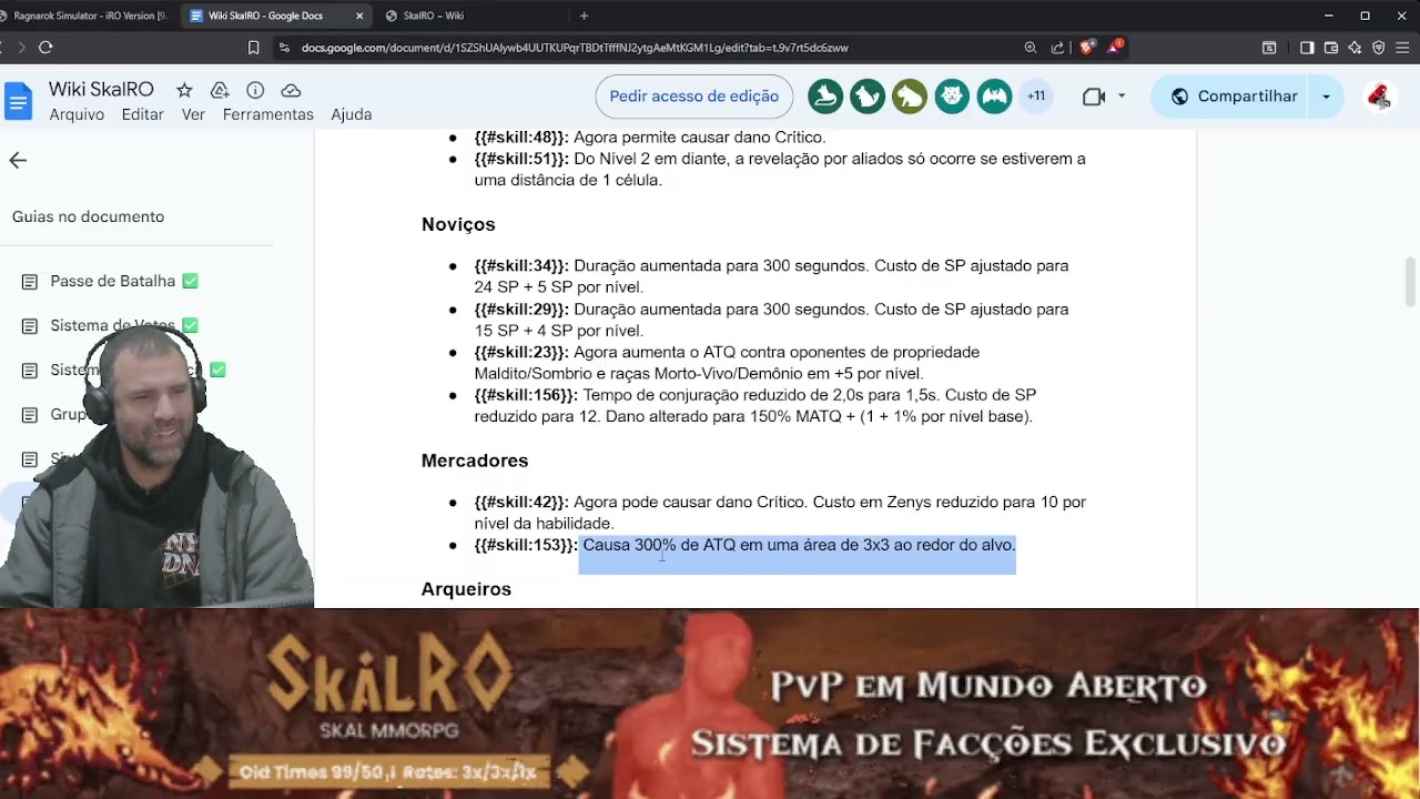 BUILDS DE RAGNAROK OLDTIMES PELA CALCULADORA OLDTIMES