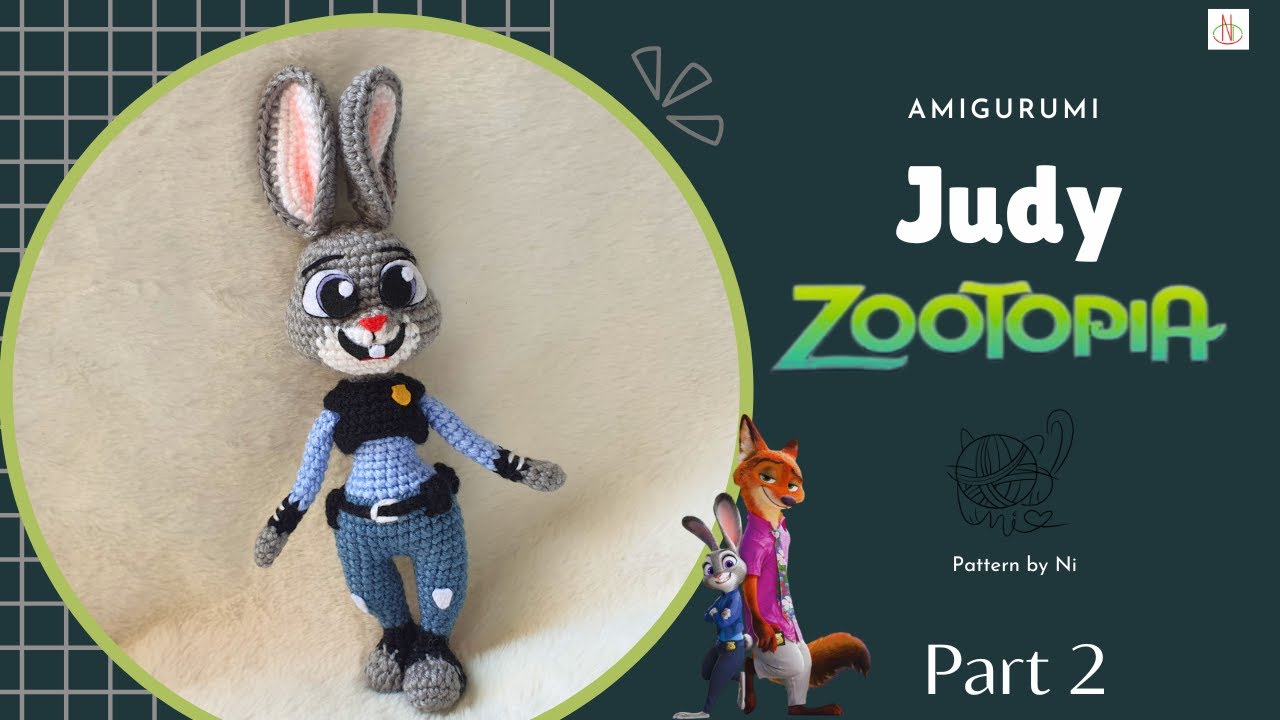 Zootopia Judy crochet tutorial | Part 2( 2/2 ) | amigurumi crochet | Ni crochet