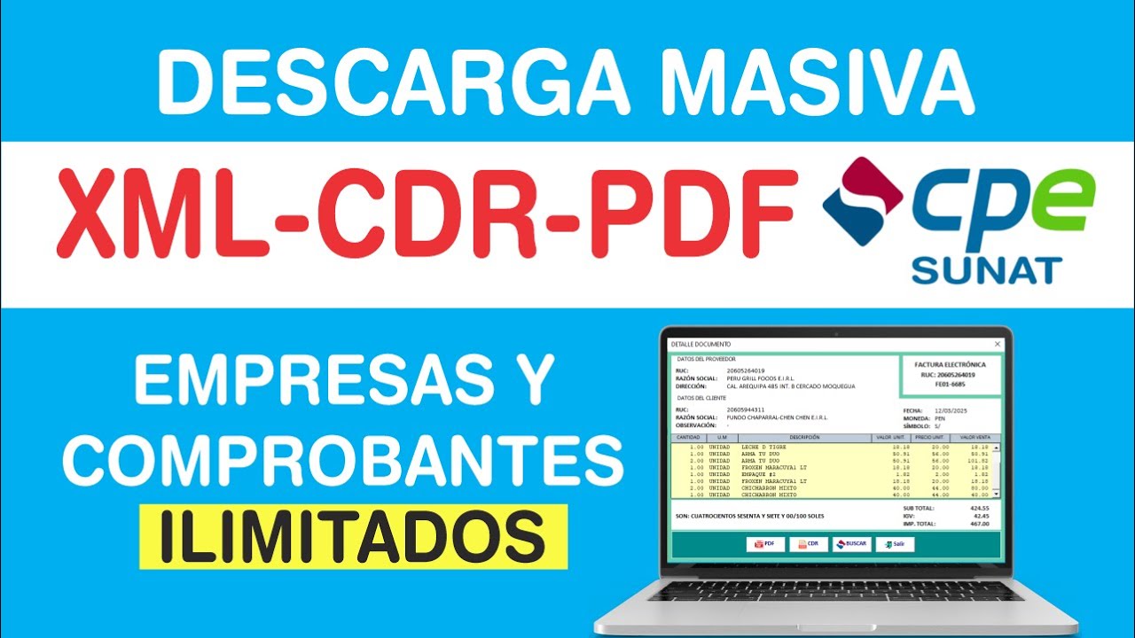 🔴 DESCARGA MASIVA XML, CDR, PDF SUNAT | Conexión Directa ► Sin Límites de Consultas 🤖