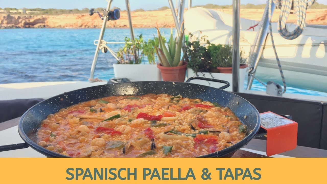 How to make Spanish Paella. Tapas Padron and Artichoke. Vegetarian dishes. (Ep.13) Sailing Kanoa