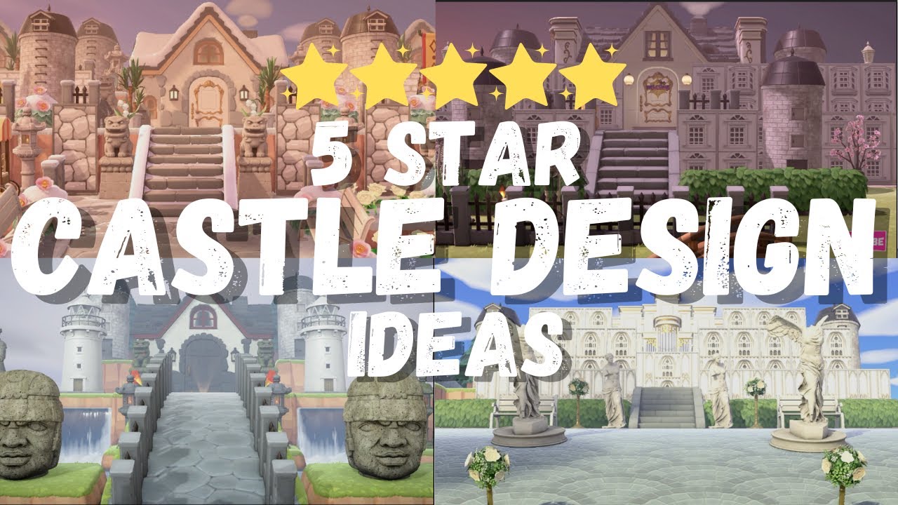5 CASTLE DESIGN IDEAS ACNH / ACNH CASTLE / ANIMAL CROSSING CASTLE IDEAS