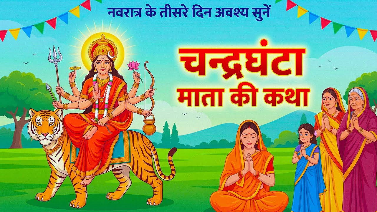 तीसरा नवरात्र स्पेशल~ चंद्रघंटा माता कथा  चंद्रघंटा माता कहानी  , Navratri Day 3, Mata Katha