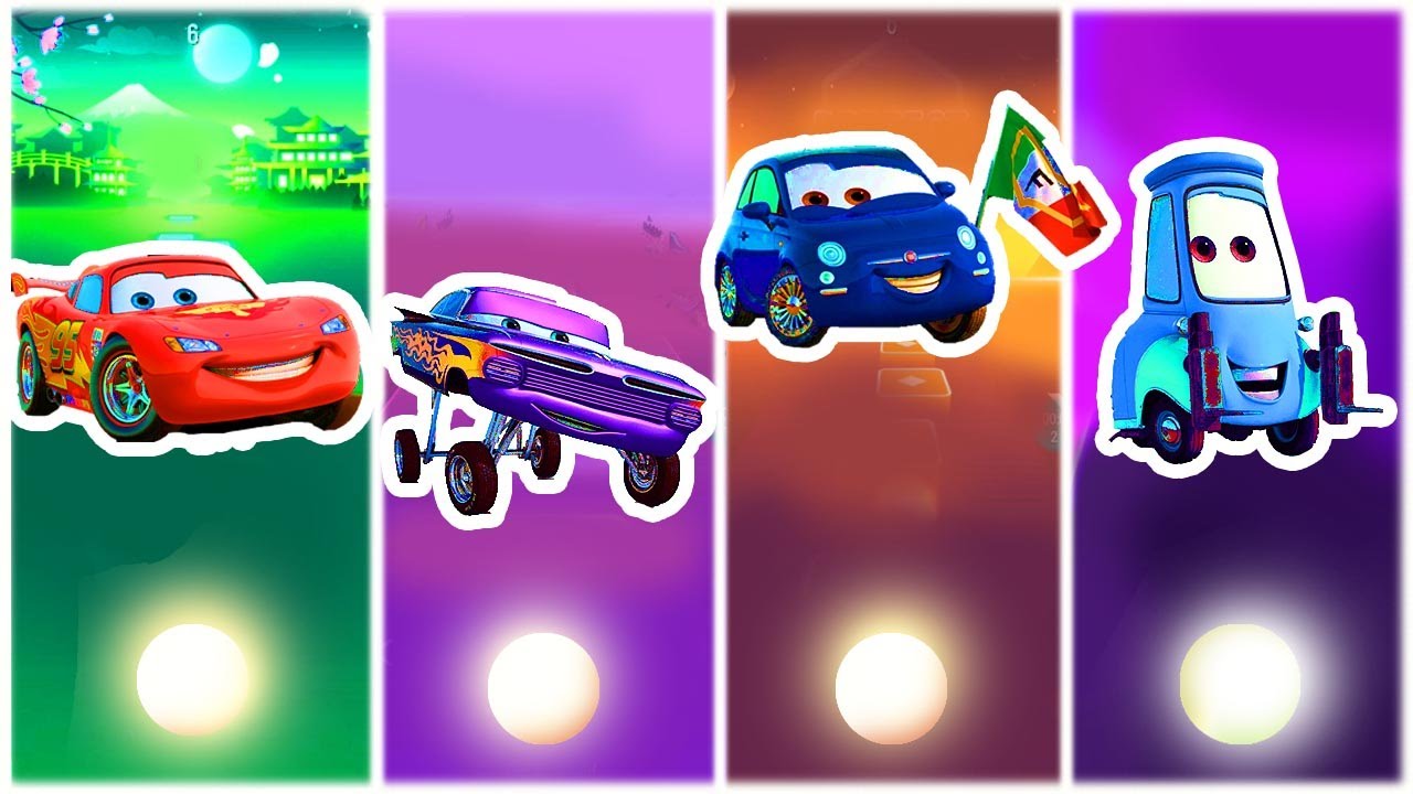 Lightning Mcqueen vs Ramone vs Alberto vs Guido - Tiles Hop EDM Rush Gameplay