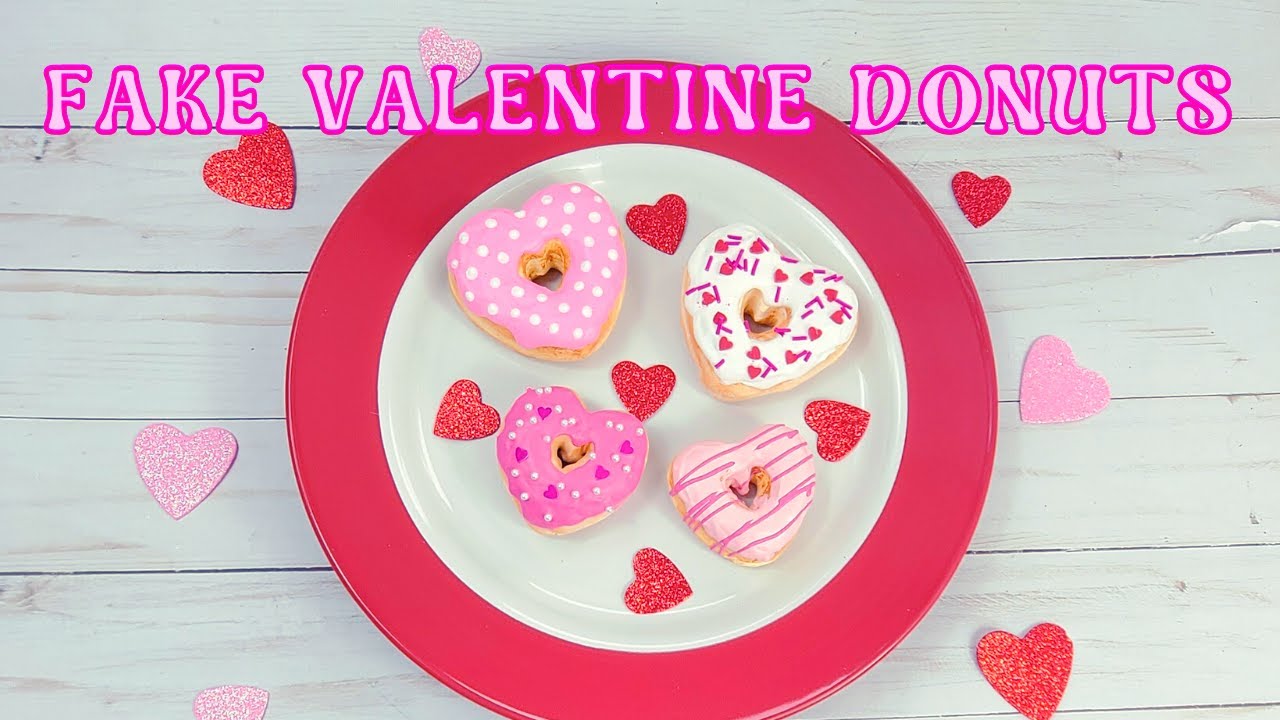 HEART SHAPED FAKE DONUTS DIY - Valentine's Day Fake Bake Doughnuts