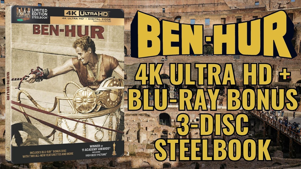 Стилбук «Бен-Гур», 3 диска, ограниченное издание, 4K Ultra HD