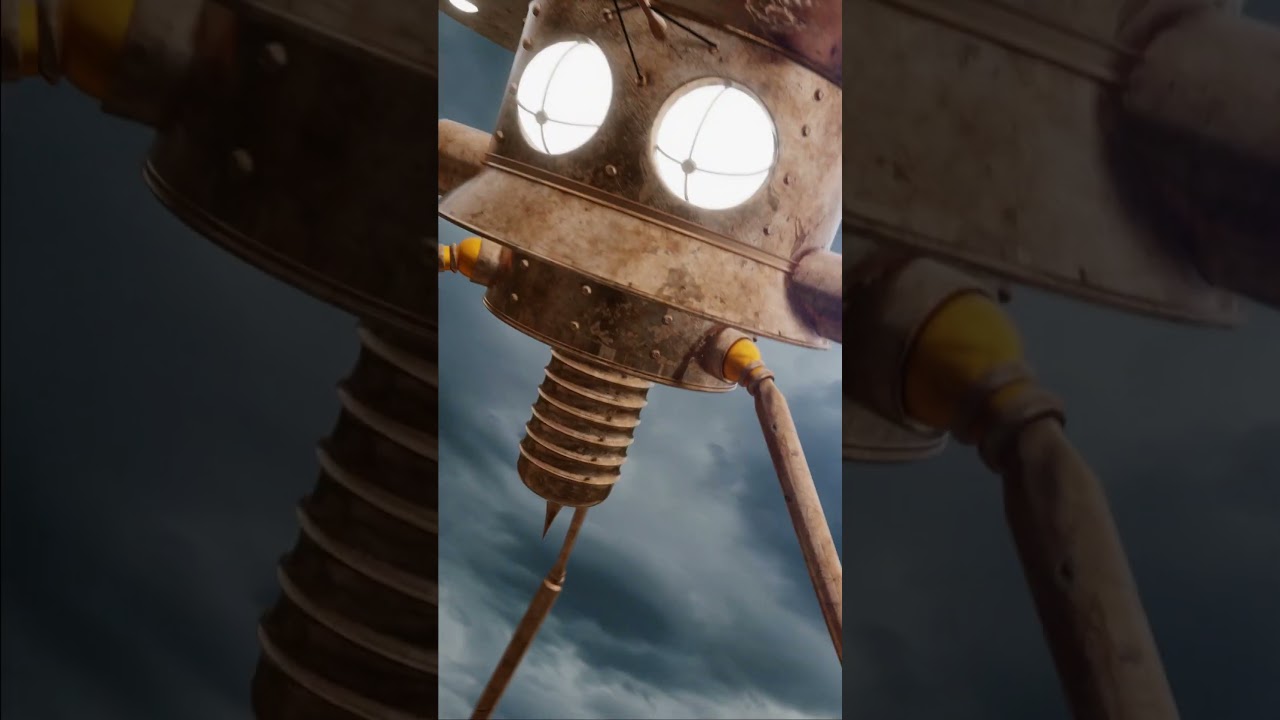 War of the Worlds 1898 Tripod Invasion #animation #waroftheworlds #worldofblender #fightingmachine