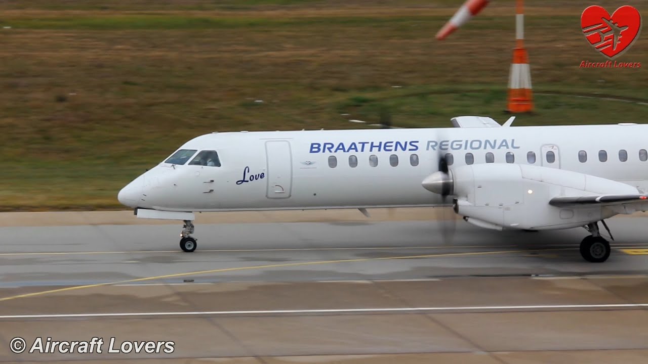 Braathens Regional Saab 2000 [SE-LXH] Landing @ Germany, Berlin-Tegel 19.09.14