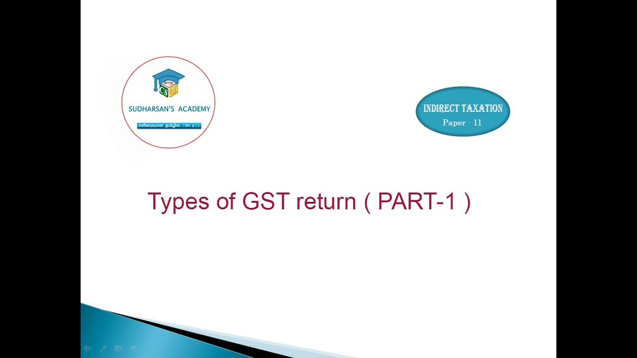 Types of GST returns ( PART 1 ) (Tutorial in Tamil)