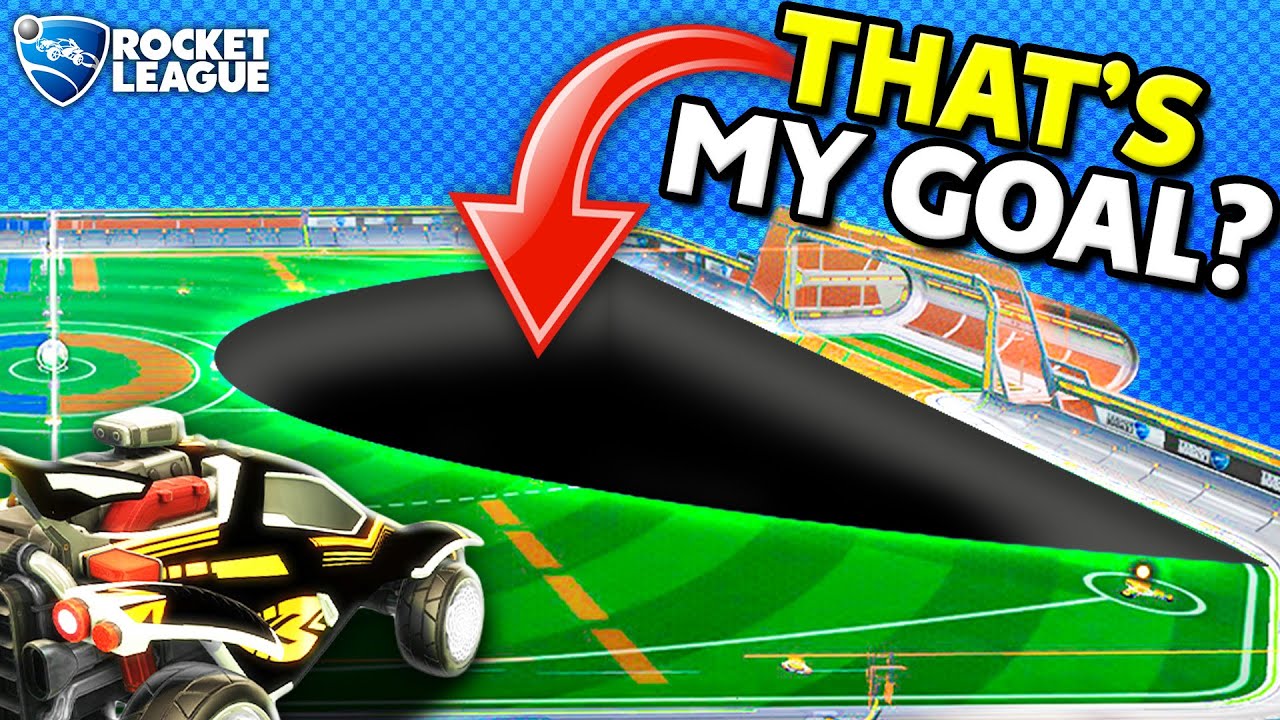 Rocket League, but my goal is a GIANT HOLE in the floor