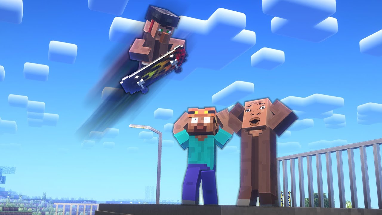 When Minecraft Villager Gets into Skating!