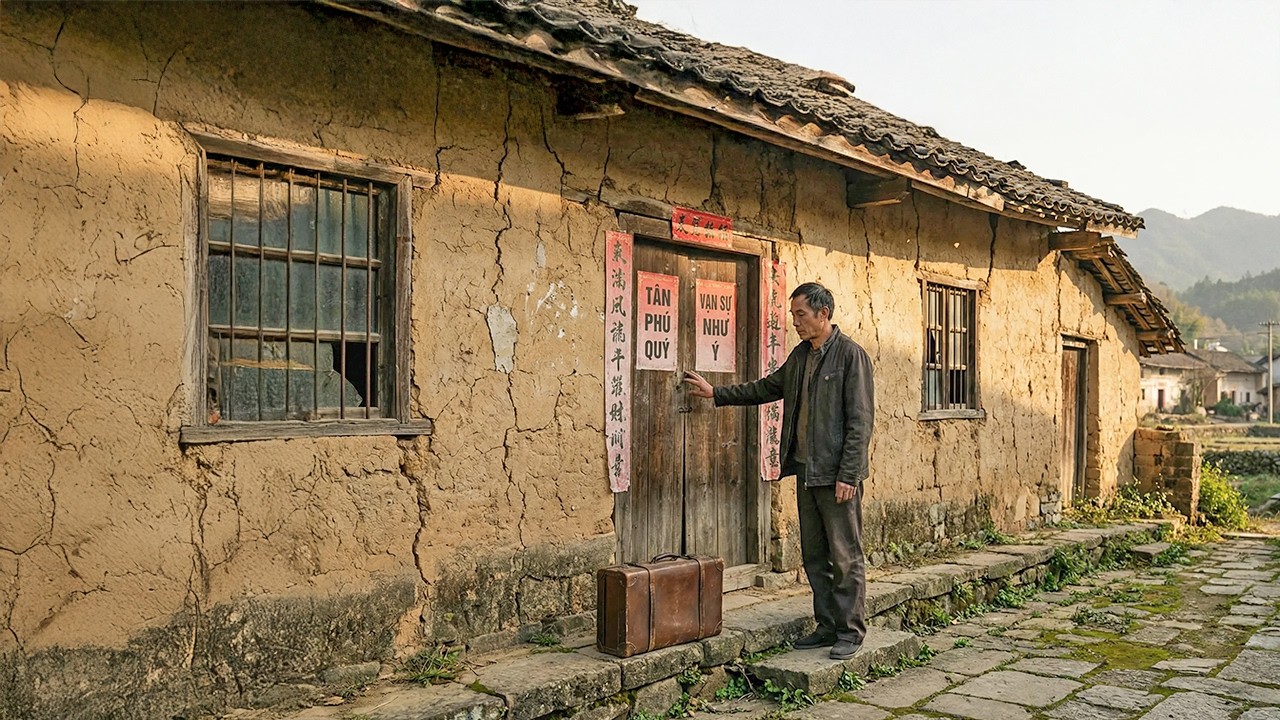 Tired of the high costs, he bought a cheap house in the village and renovated it to save money.