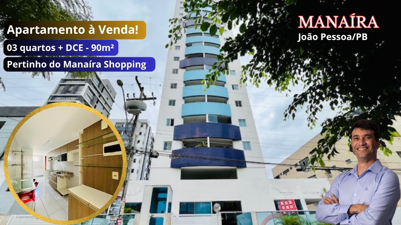 Apartamento de 03 quartos, 90m², para venda em Manaíra, João Pessoa/PB