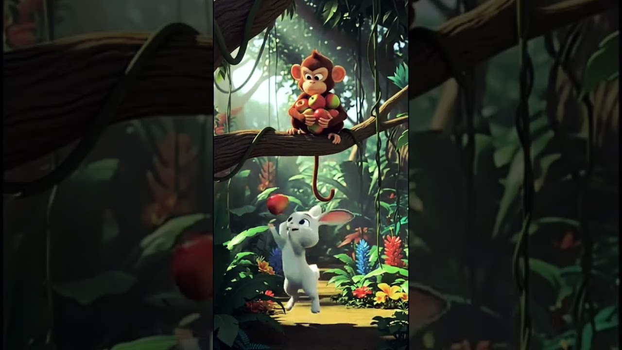 monkey on apple 🌲 🍎🐒 funny videos