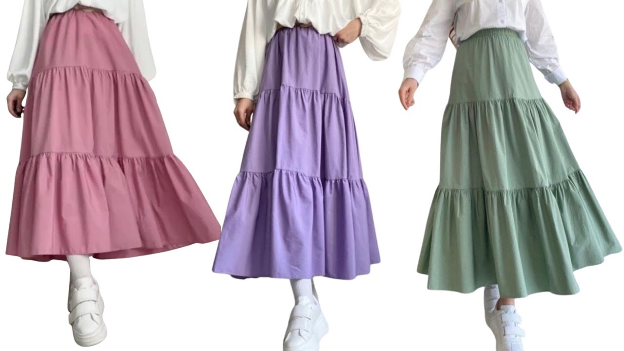 طريقة تفصيل و خياطة تنورة طبقات بكل سهولة صاية جيب كلوش/ jupe à couches/layered skirt