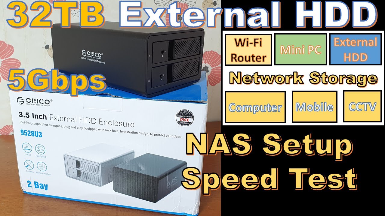 Orico NAS External Hard Drive Enclosure Review Setup Speed Test 9528U3