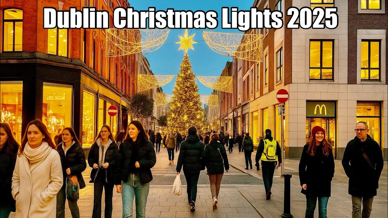 4k Dublin Ireland - Magic of Festive season | Christmas lights 2025 | Dublin city centre walk