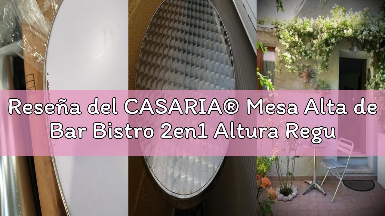 Reseña del CASARIA® Mesa Alta de Bar Bistro 2en1 Altura Regulable 70/115cm de Aluminio Ø60cm Fiestas