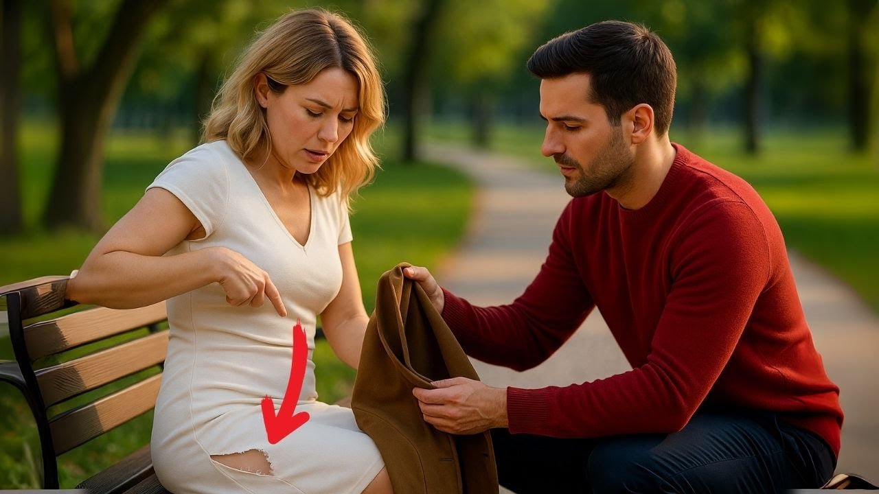 Er half einer jungen Frau mit ihrem zerrissenen Kleid ohne zu wissendass sie seine zukünftige Chefin