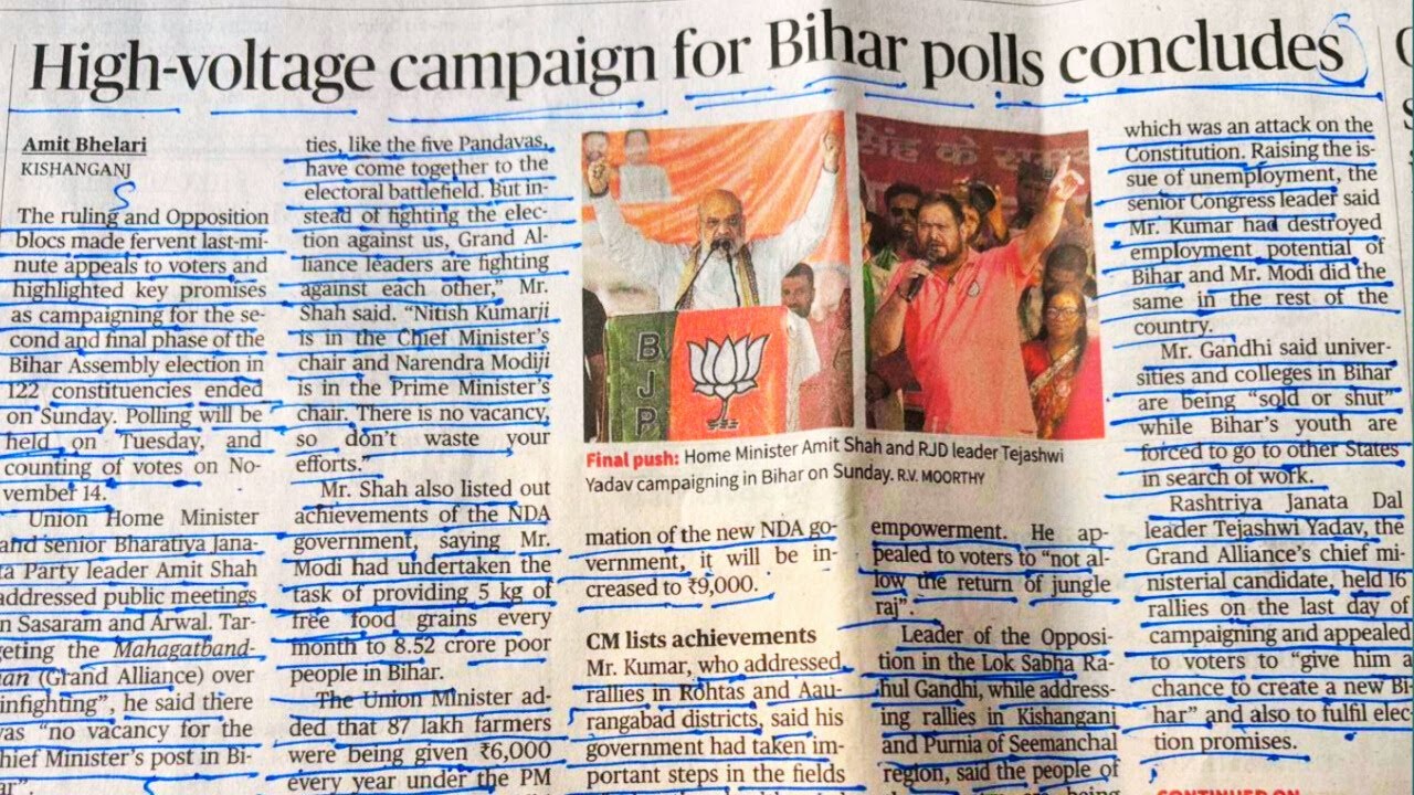 English Newspaper Reading / The Hindu Newspaper Reading / Translation English to Hindi /