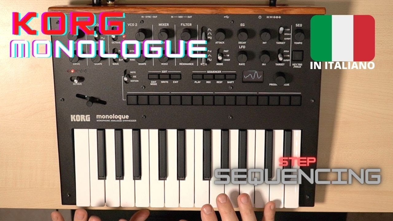KORG MONOLOGUE Step Sequencing Tutorial in ITALIANO