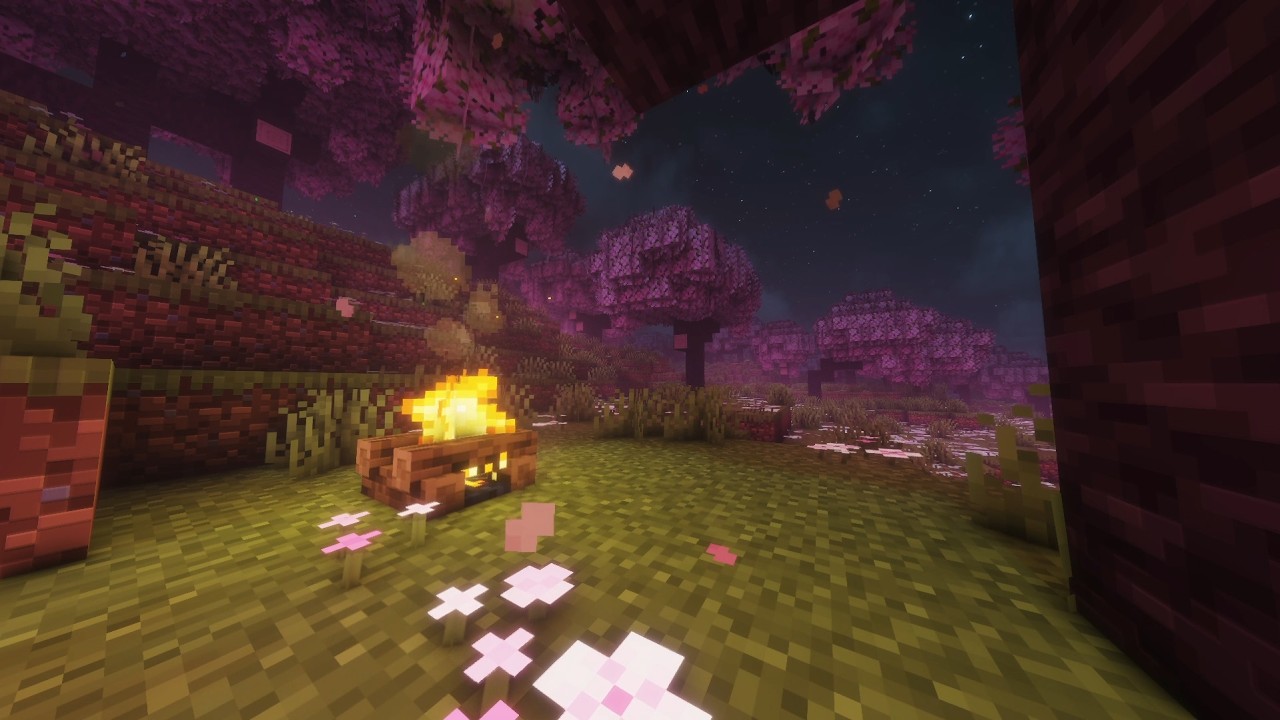 cozy undersky in campfire | 4 Hour Relaxing Minecraft Ambience