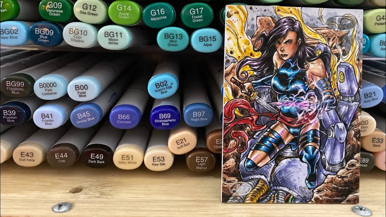 HOW TO DRAW SKETCHCARD : 
PSYLOCKE ON MARVEL PREMIER 2019