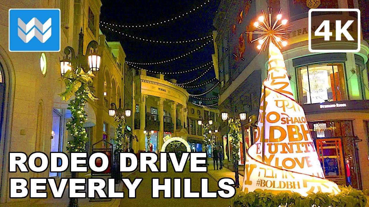 Christmas Time at Rodeo Drive, Beverly Hills | Night Walking Tour | LA Travel Guide【4K】