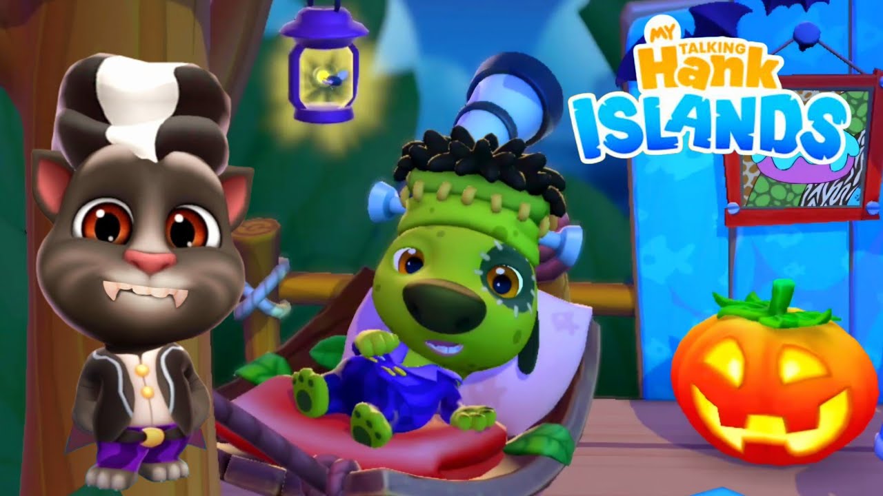 Frankenstein Hank's Hunt for Dracula Tom! My Talking Hank Islands Halloween Update Gameplay