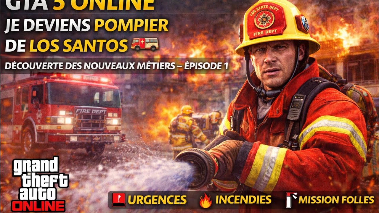 GTA 5 ONLINE – Je deviens POMPIER de Los Santos 🚒 | Découverte des nouveaux métiers – Épisode 1
