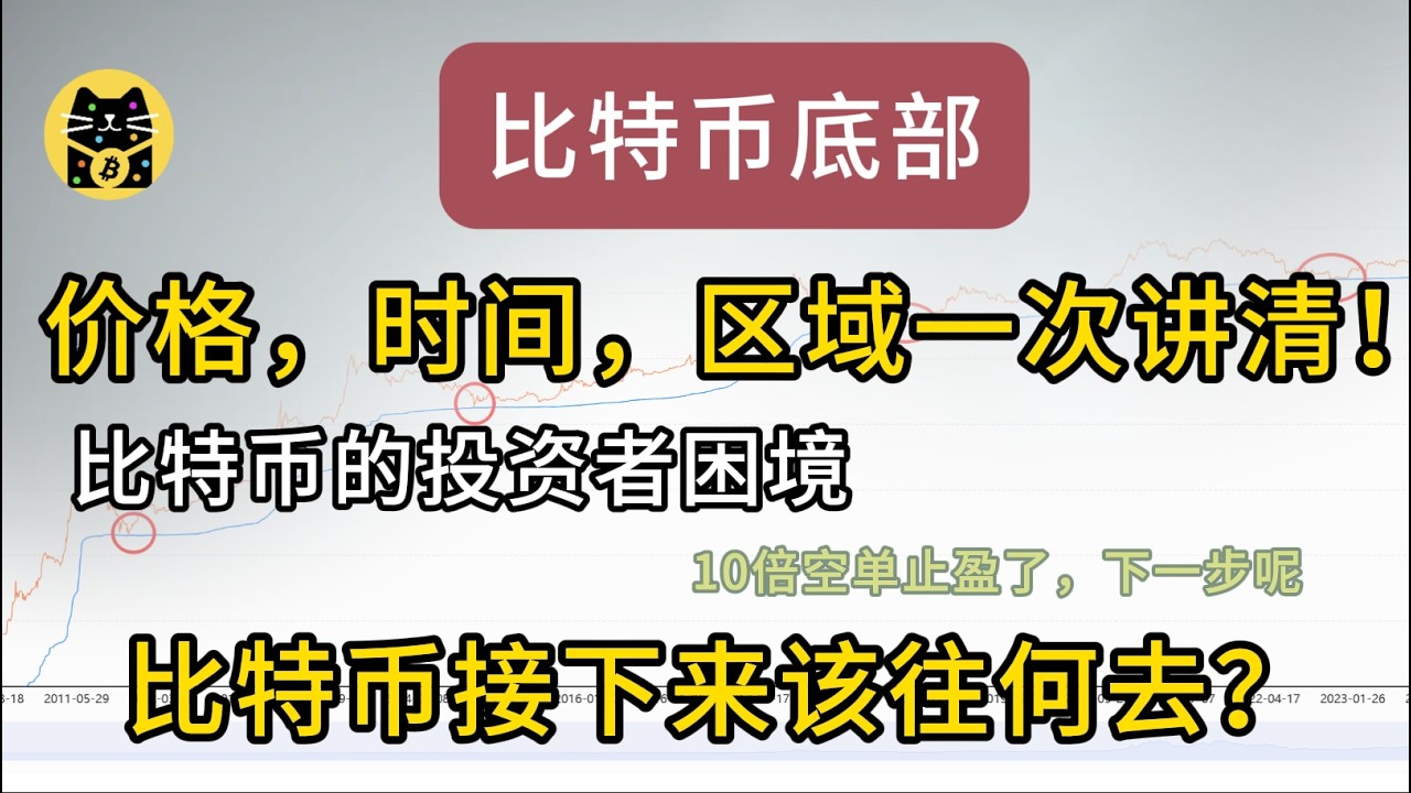 比特币底部价格，时间，区域一次讲清！比特币接下来该往何去？比特币的投资者困境！三大指标揭秘大暴跌终点！阿猫十倍空单止盈，下一步呢？