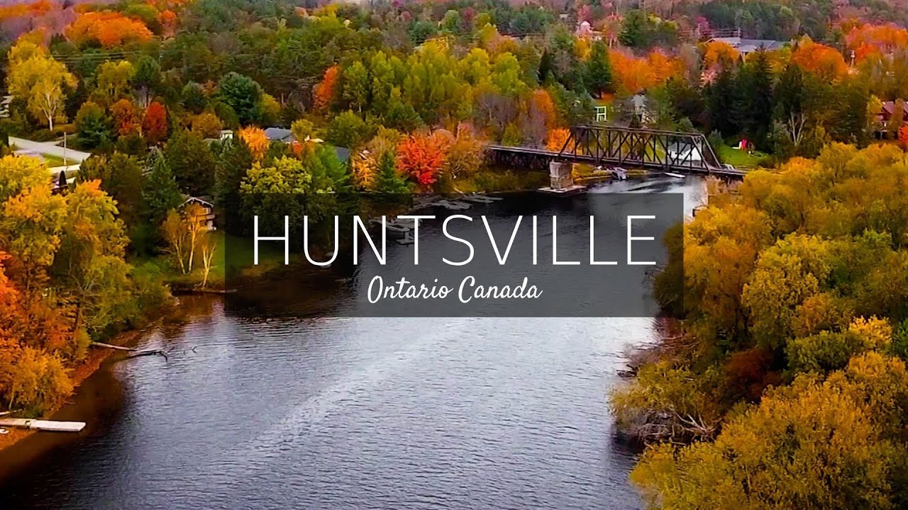Huntsville Ontario, Fall Foliage in Muskoka, 2.7K Cinematic Drone Footage
