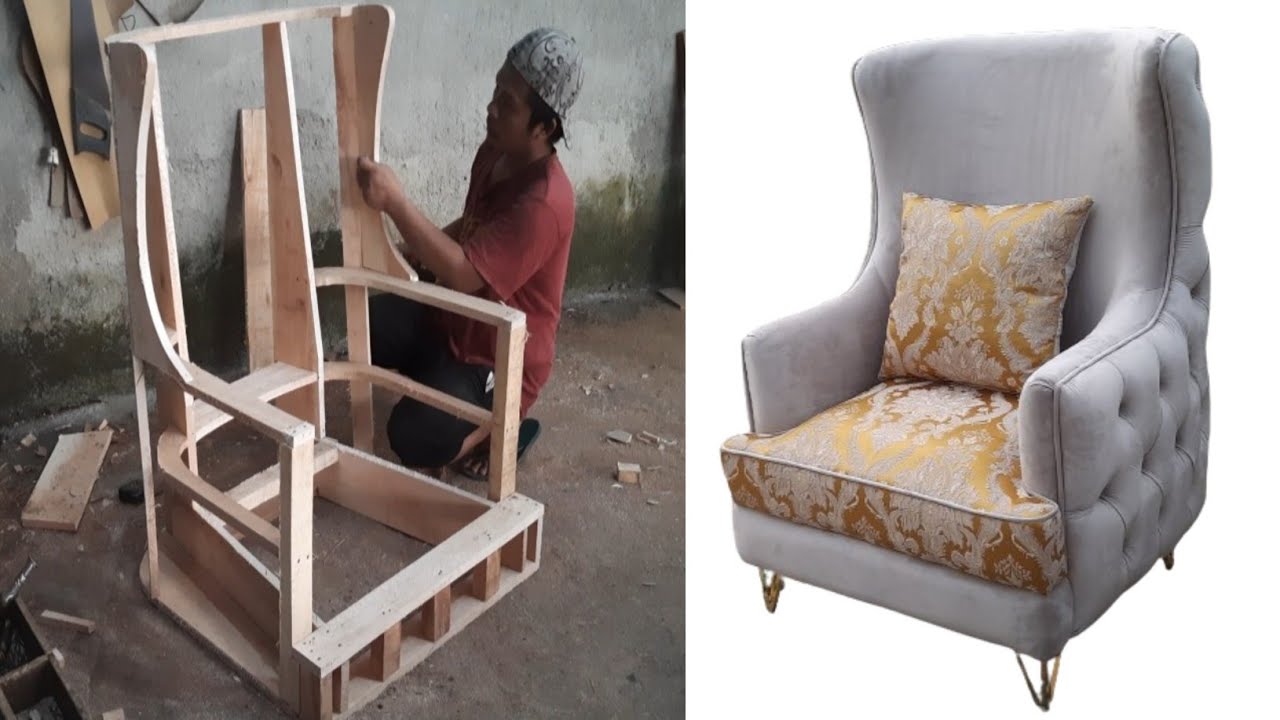Membuat Rangka Sofa Satu Dudukan Terbaru / cara bikin rangka sofa minimalis sendiri