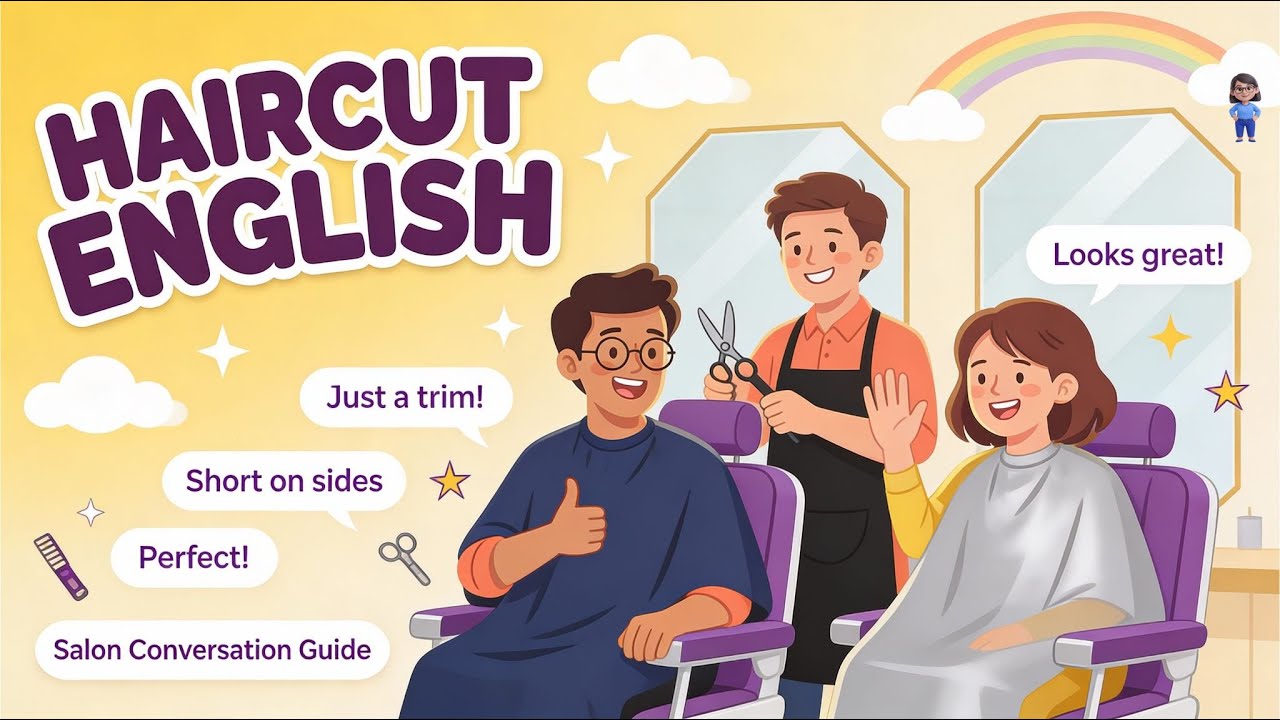 How to Talk in English at the Barber Shop | Haircut Conversation English
