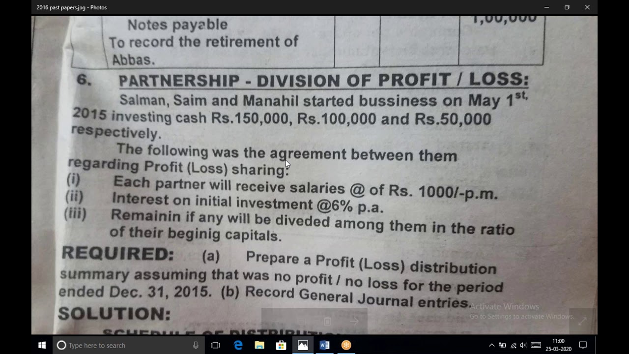 2016 partnership profit and loss 2nd year biek