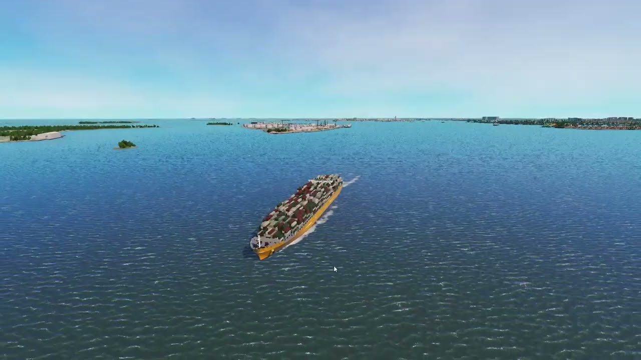 Ship Simulator : Official scene : Depart from Singapore ; Part 2 ( No sound )