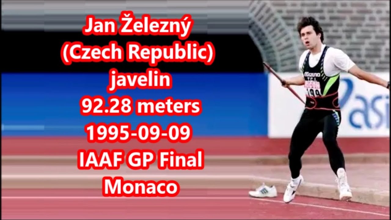 Jan Železný (Czech Republic) javelin 92.28 meters 1995-09-09 IAAF GP Final Monaco.
