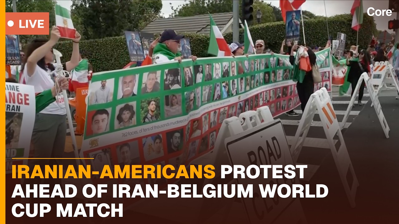 🔴 LIVE: Iranian-Americans Protest Ahead of Iran-Belgium World Cup Match | Live | AD115