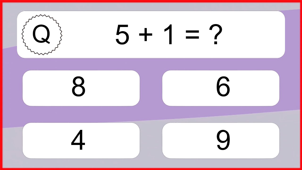 20 Addition Quiz Exercises for Kids