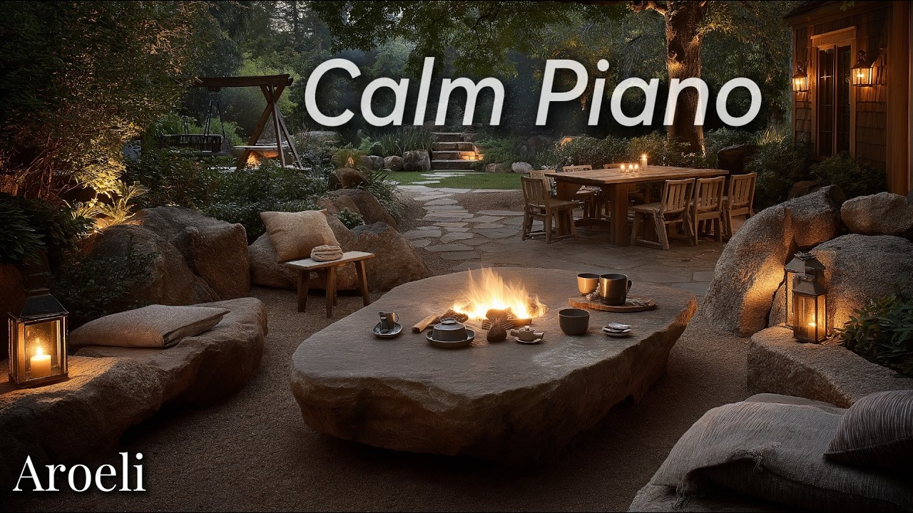 Calm Piano Music for Relaxing Nights - Peaceful Backyard Sanctuary | Aroeli