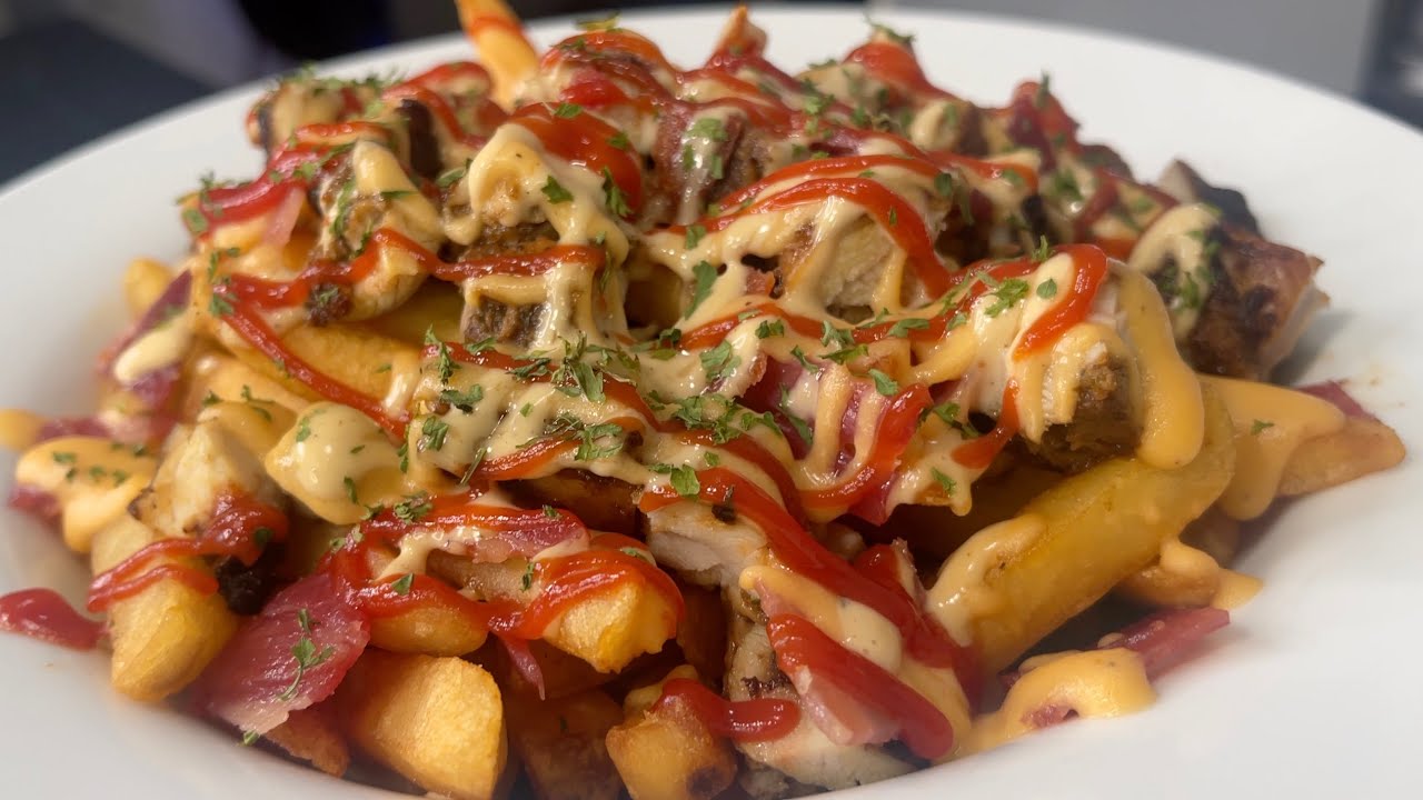 HOW TO MAKE JERK CHICKEN LOADED FRIES SUPREME | Cheese Fries | Hawt Chef