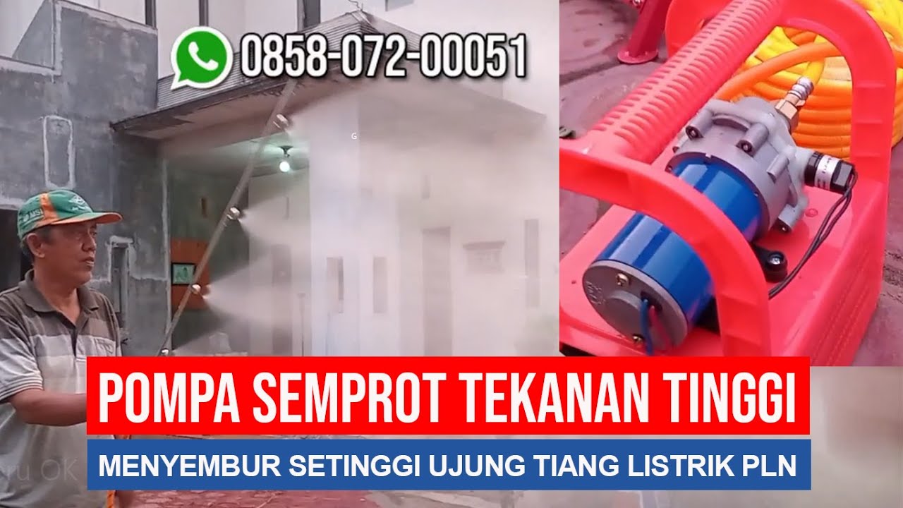 POMPA SEMPROT TEKANAN TINGGI - Semburannya Setinggi Tiang Listrik PLN