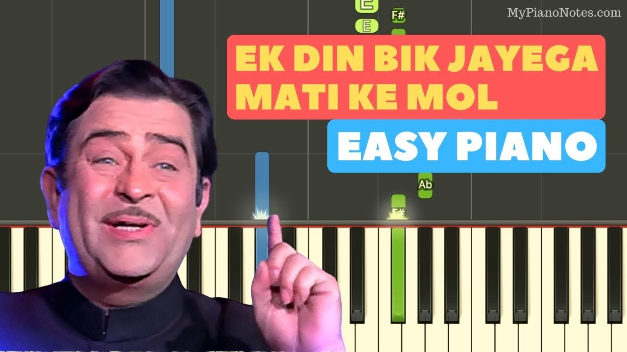 Ek Din Bik Jaayega Mati Ke Mol - Piano Tutorial