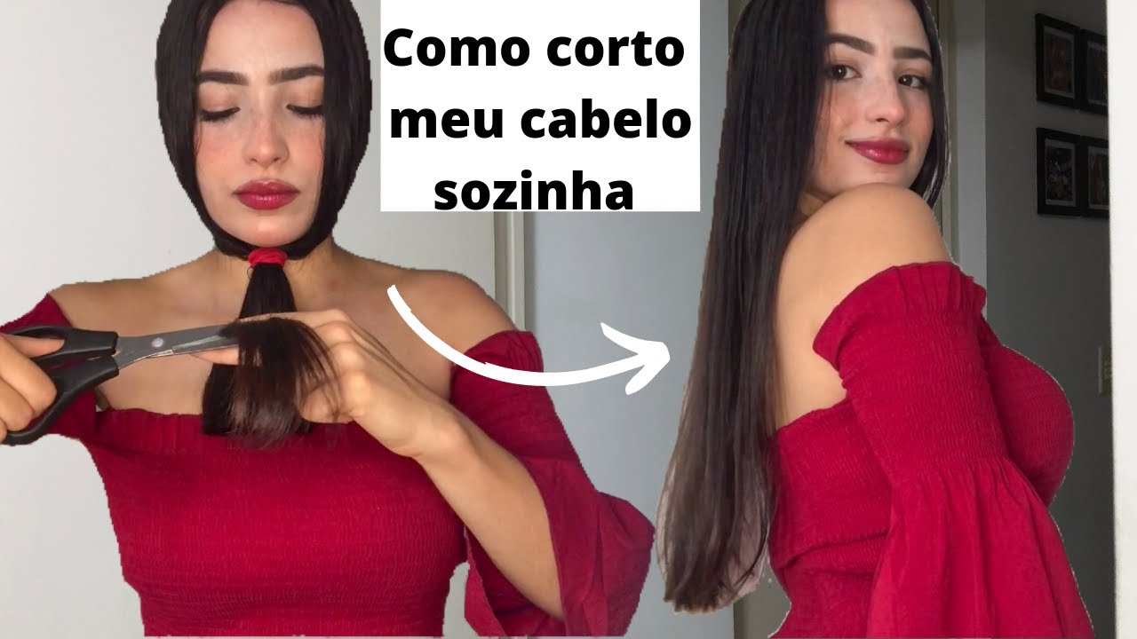 COMO CORTAR O CABELO EM CASA SOZINHA | DEIXA AS PONTAS CHEIAS