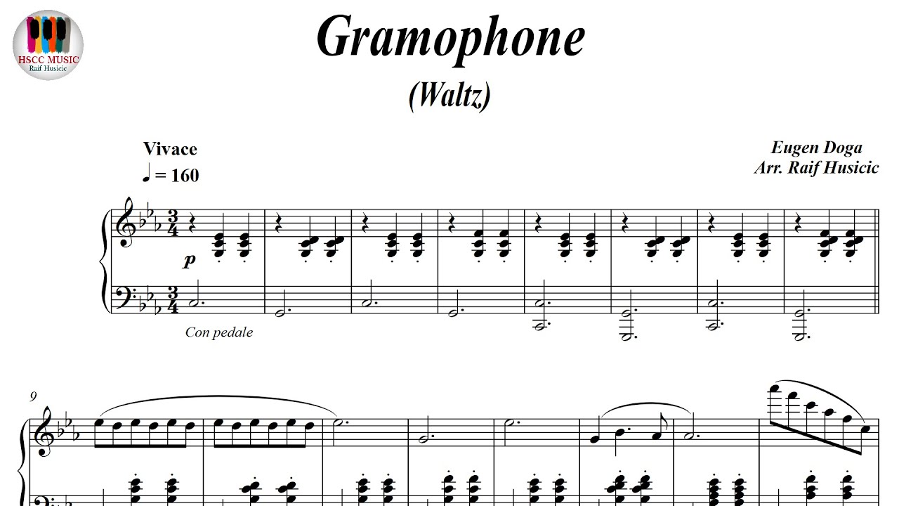 Gramophone, Waltz - Eugen Doga, Piano Sheet Music
