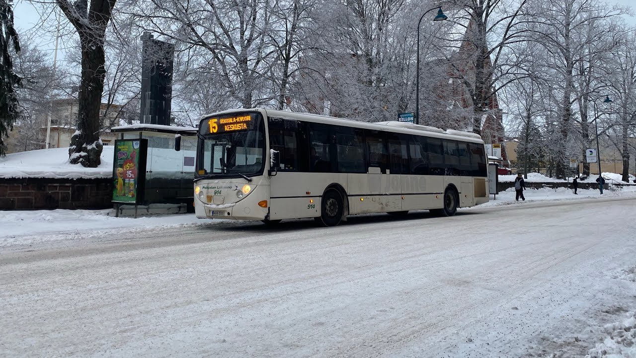 Busseja Kotkassa talvella 2025
